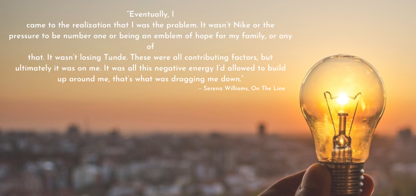 Lightbulb imagery with Serena Williams quote