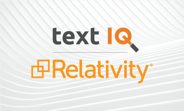 Text IQ and Relativity logos