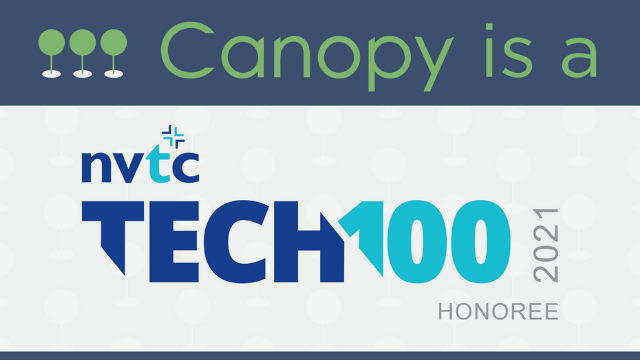 Canopy is a nvtc tech 100 2021 Honoree graphic with logo
