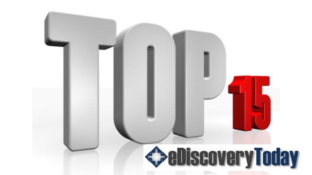 Top 15 (posts) eDiscovery Today
