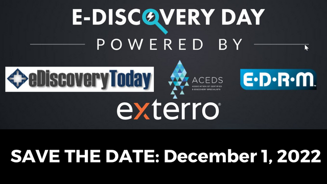 E-Discovery Day Save the Date 1 Dec 2022