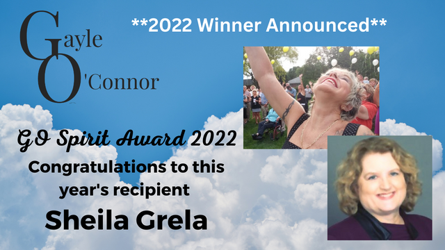 2022 Gayle O'Connor GO Spirit Award Recipient Sheila Grela