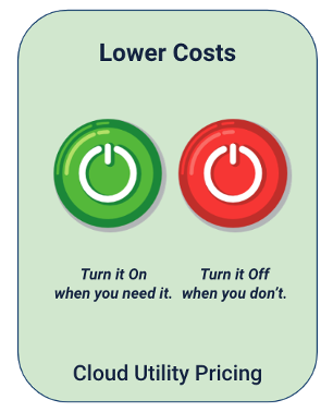 Lower costs, turn it on when you need it, turn it off when you don't