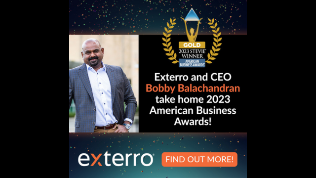 Exterro wins Stevie Award Congratulations BobbyBalachandran