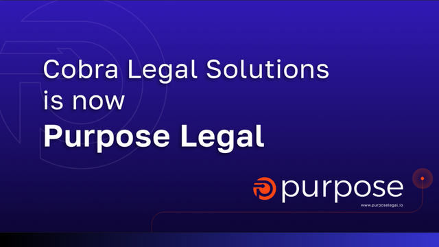 Cobra Legaal is now Purpose Legal with a new logoo