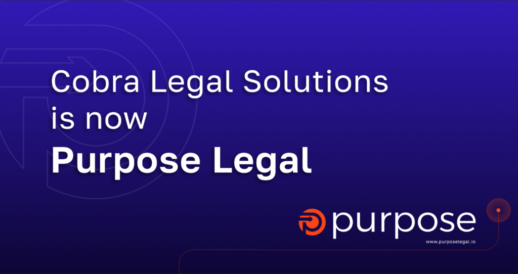 Cobra Legal Solutions is now Purpose legal with new logo