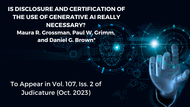 Is Disclosure and Certification of the Use of Generative AI Really Necessary?
