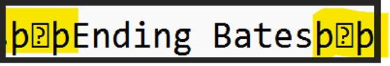 The words "Ending Bates" between two delimiters, both yellow highlighted