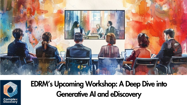 EDRM’s Upcoming Workshop: A Deep Dive into Generative AI and eDiscovery by Rob Robinson.