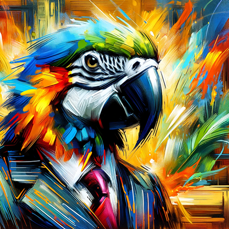 Parrot in a suit