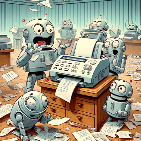 Robots with printer or fax run amok