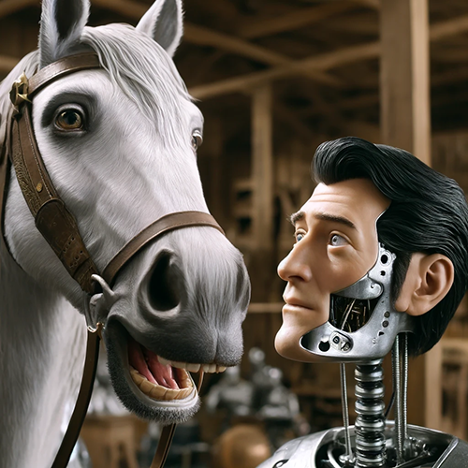 Cyborg Wilbur and Mr. Ed the talking horse of course