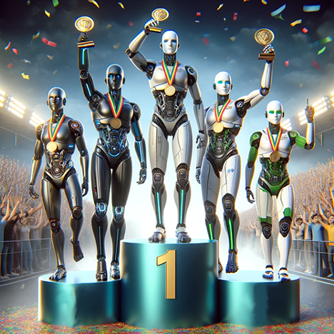# 1 team with gold medals (5 cyborgs on winners' platform)