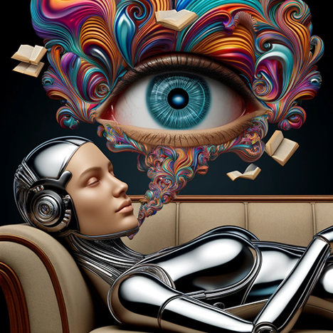 Cyborg dreaming of a psychedelic eye