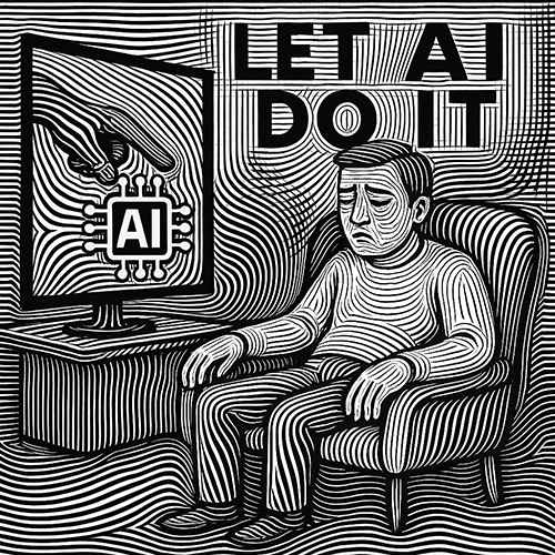 Lazy man in sitting in front of an AI TV
