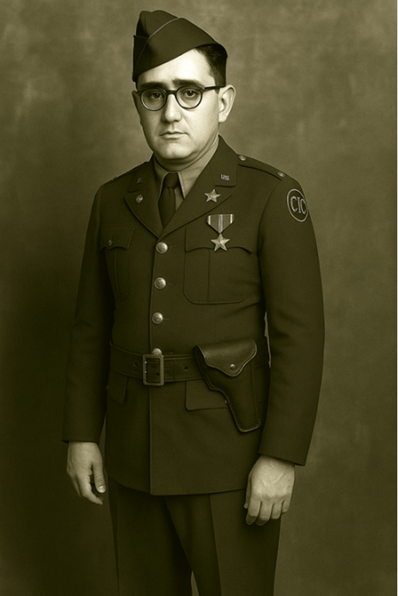 Kissinger as a US Army Intelligence Officer, with medal.