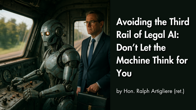 Avoiding the Third Rail of Legal AI: Don’t Let the Machine Think for You by Hon. Ralph Artigliere (ret.)