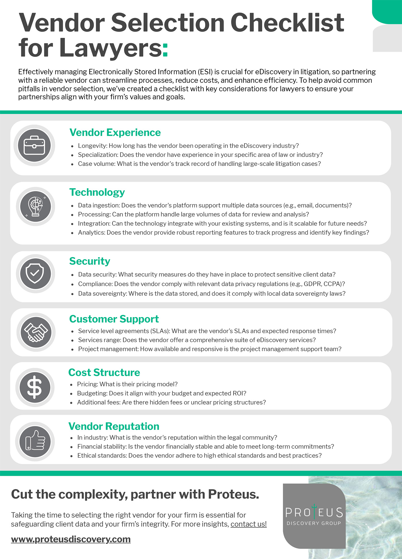 Checklist - Vendor Selection for Lawyers