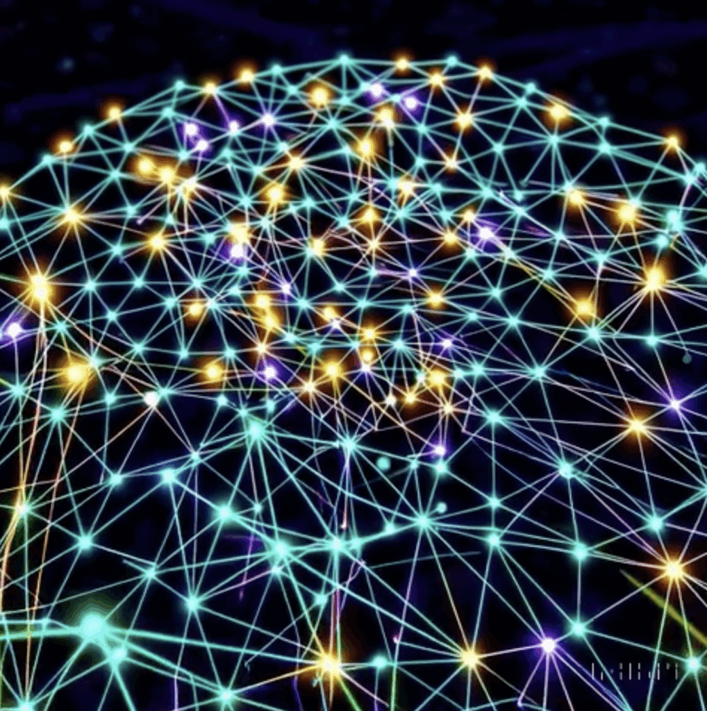 Colorful network node diagram