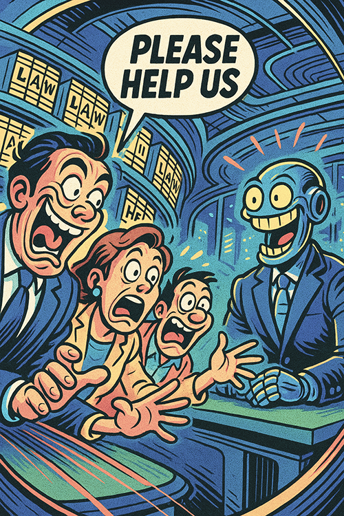 SUrprised open mouthed characters in comic style