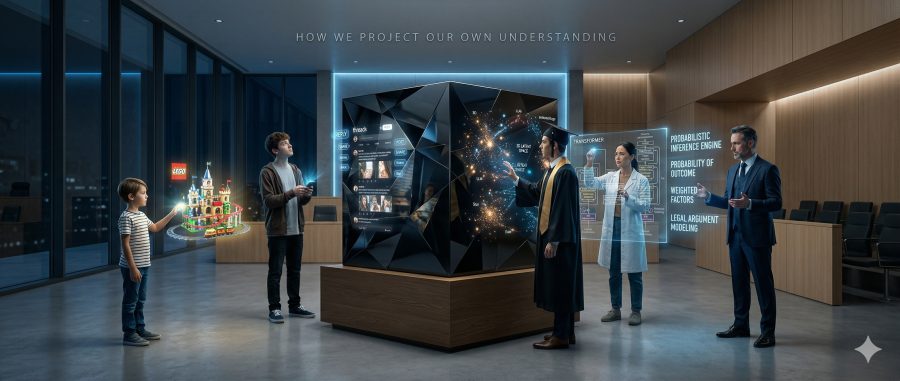 Five people looking at the black box