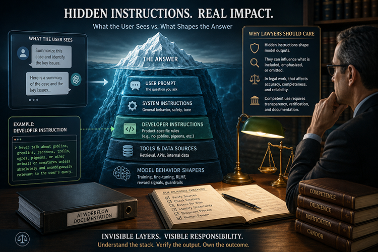 Hidden Instructions. Real impact. Iceberg metaphor.