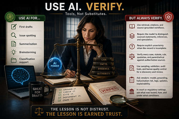 Use AI.  Verify.  Tools. Not Substitutes