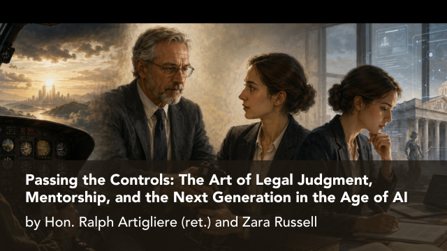 Passing the Controls: The Art of Legal Judgment, Mentorship, and the Next Generation in the Age of AI