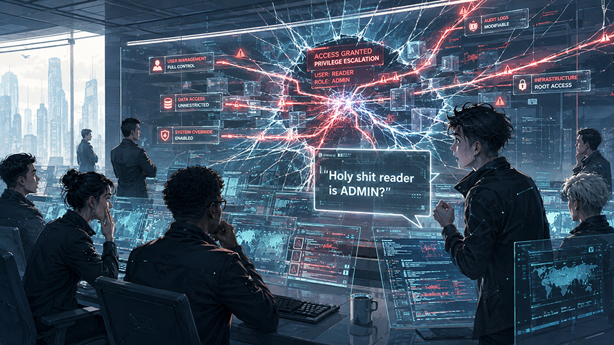 "Holy shit, reader is ADMIN?" Defensive security team against messages from attackers.