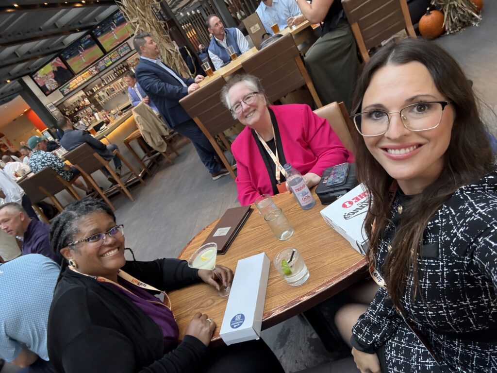 K. L. McKinney’s Khrhysna “Khrys” McKinney, EDRM’s Mary Mack, and HaystackID’s Jess Moore at RelFest Chicago 2026.