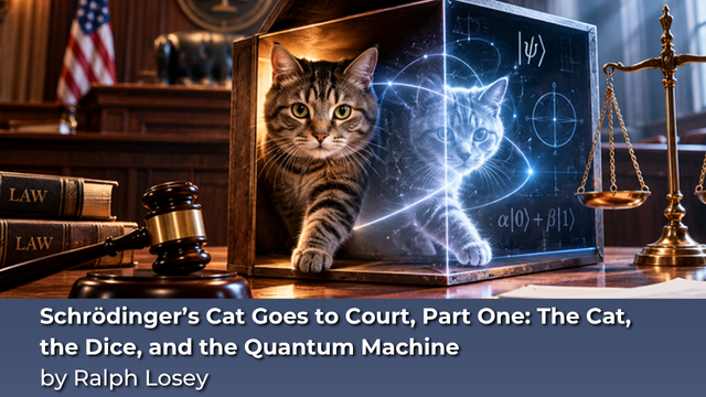 Schrödinger’s Cat Goes to Court, Part One: The Cat, the Dice, and the Quantum Machine